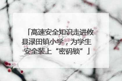 高速安全知识走进攸县渌田镇小学，为学生安全装上“密码锁”
