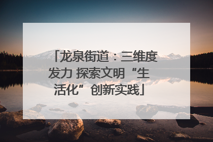 龙泉街道：三维度发力 探索文明“生活化”创新实践