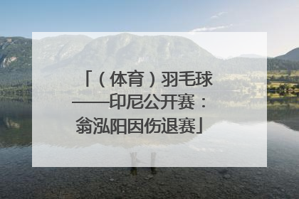 （体育）羽毛球——印尼公开赛：翁泓阳因伤退赛