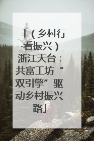 （乡村行·看振兴）浙江天台：共富工坊“双引擎”驱动乡村振兴路
