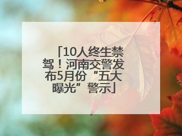 10人终生禁驾！河南交警发布5月份“五大曝光”警示