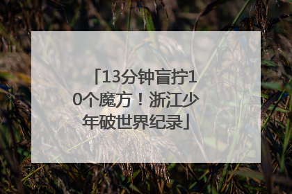 13分钟盲拧10个魔方！浙江少年破世界纪录