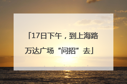 17日下午，到上海路万达广场“问招”去