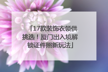 17款装饰衣领供挑选！厦门出入境解锁证件照新玩法