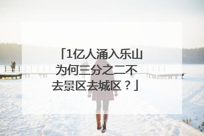 1亿人涌入乐山 为何三分之二不去景区去城区？