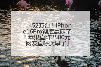 52万台！iPhone16Pro彻底赢麻了！苹果直降2500元，网友直呼买早了